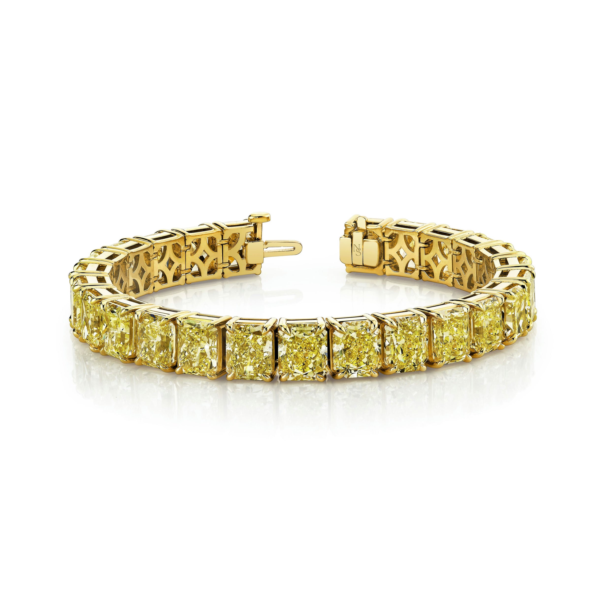 Fancy Yellow Radiant Cut Diamond Bracelet