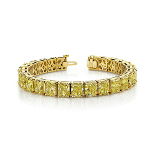 Fancy Yellow Radiant Cut Diamond Bracelet
