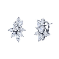 Pear and Marquise Diamond Cluster Earrings
