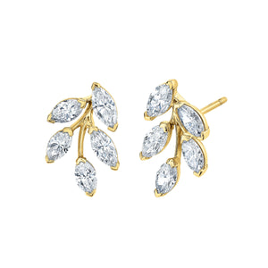 Marquise Diamond Leaf Earrings