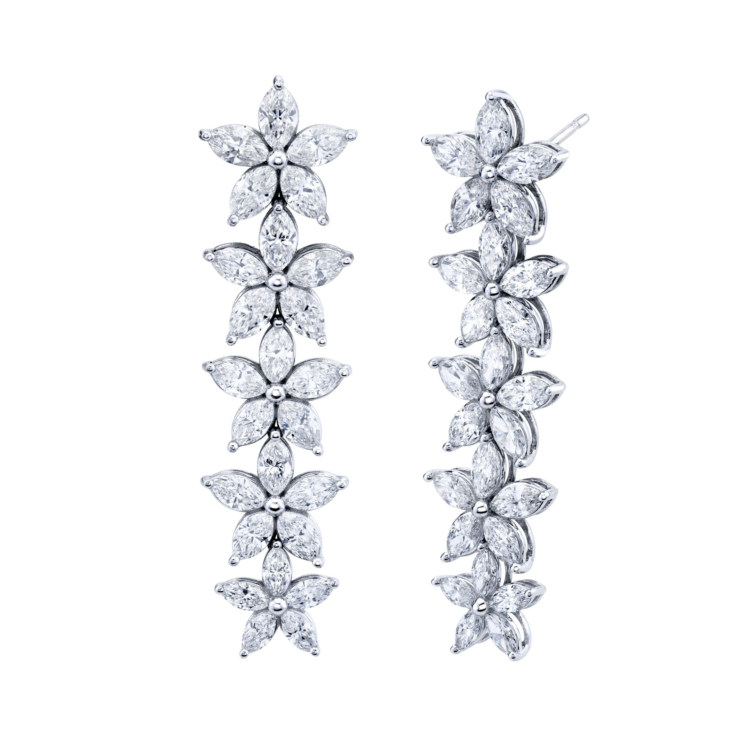Graduated Floret Dangle Earrings