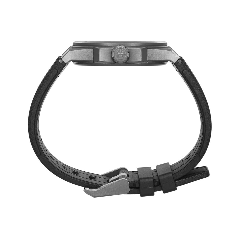 2025 Model Chopard Alpine Eagle SL Cadence 8HF 41mm Watch - Ref: 298600-3028 - Black Index Dial in Titanium Case, Black Rubber