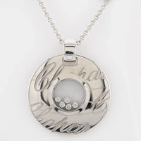 Chopard 18K White Gold Happy Diamonds Signature Disc Necklace
