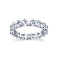 East West Emerald Cut Eternity Band in White Gold