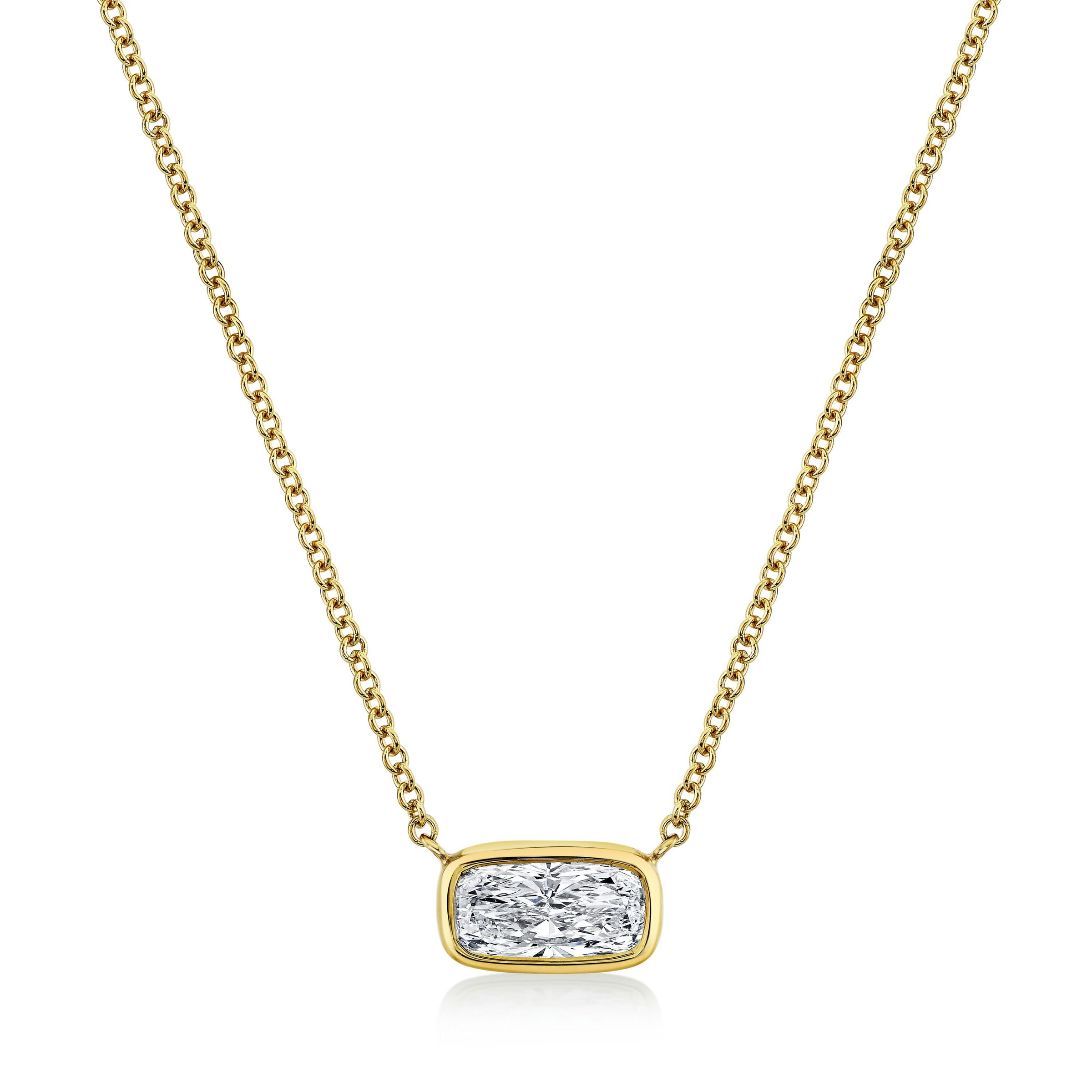 Cushion Cut Diamond Bezel Pendant