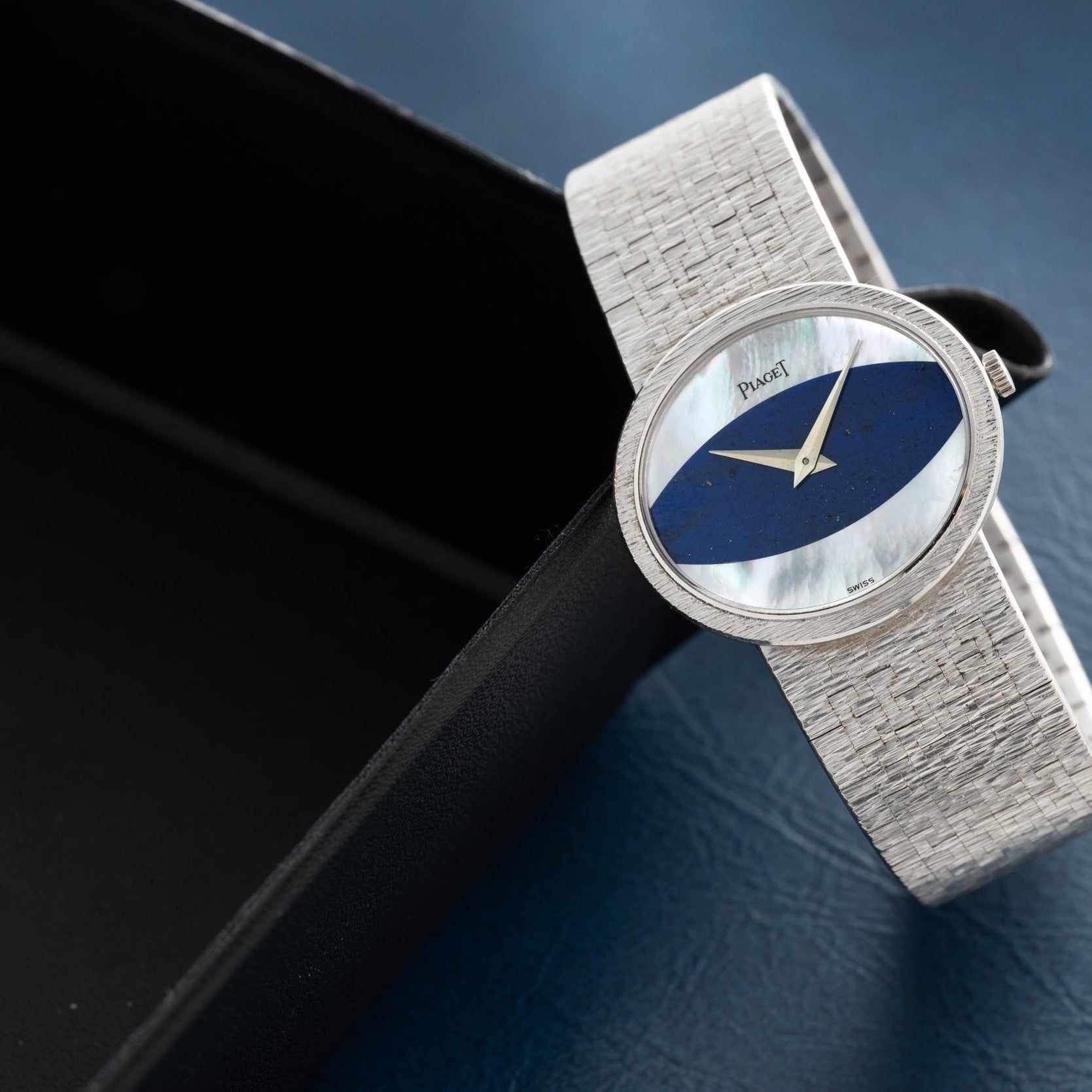 White Gold 'Mother Of Pearl & Lapis Lazuli' Dress Watch