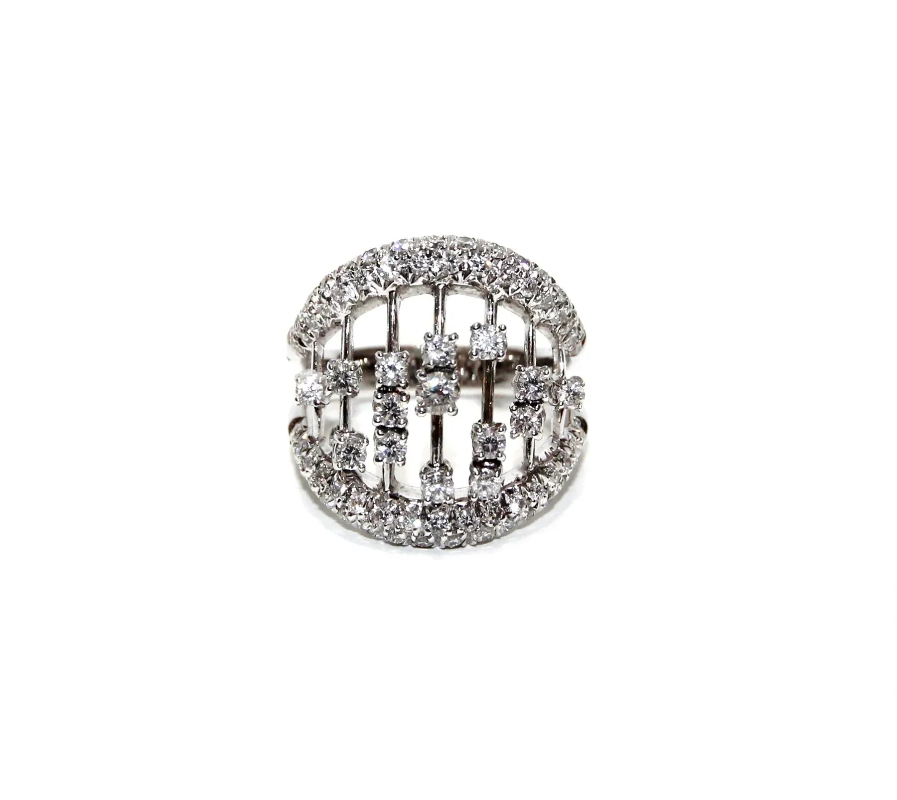 Damiani 18K White Gold Abacus Diamond Lady's Ring