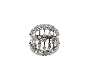 Damiani 18K White Gold Abacus Diamond Lady's Ring