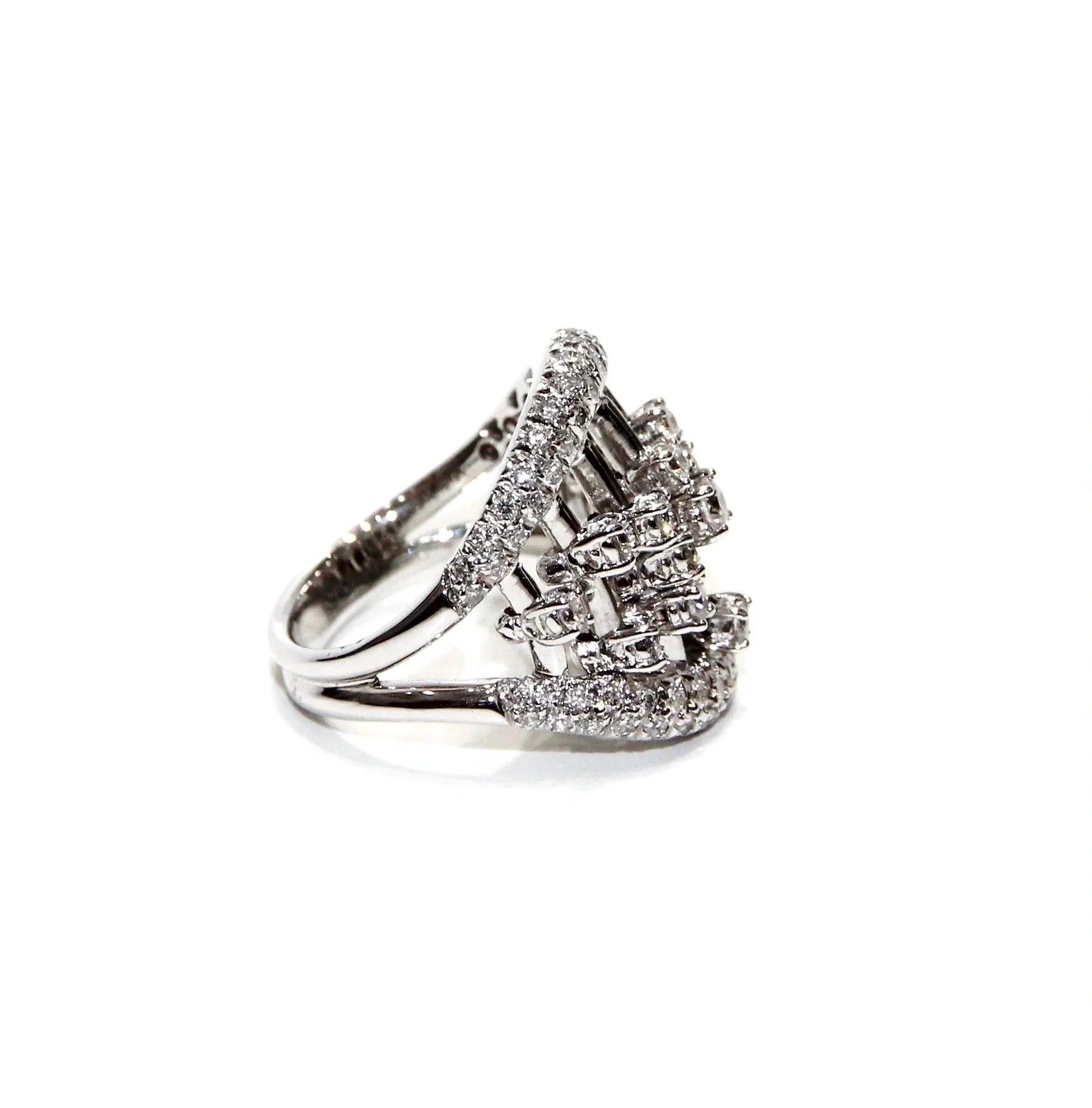 Damiani 18K White Gold Abacus Diamond Lady's Ring