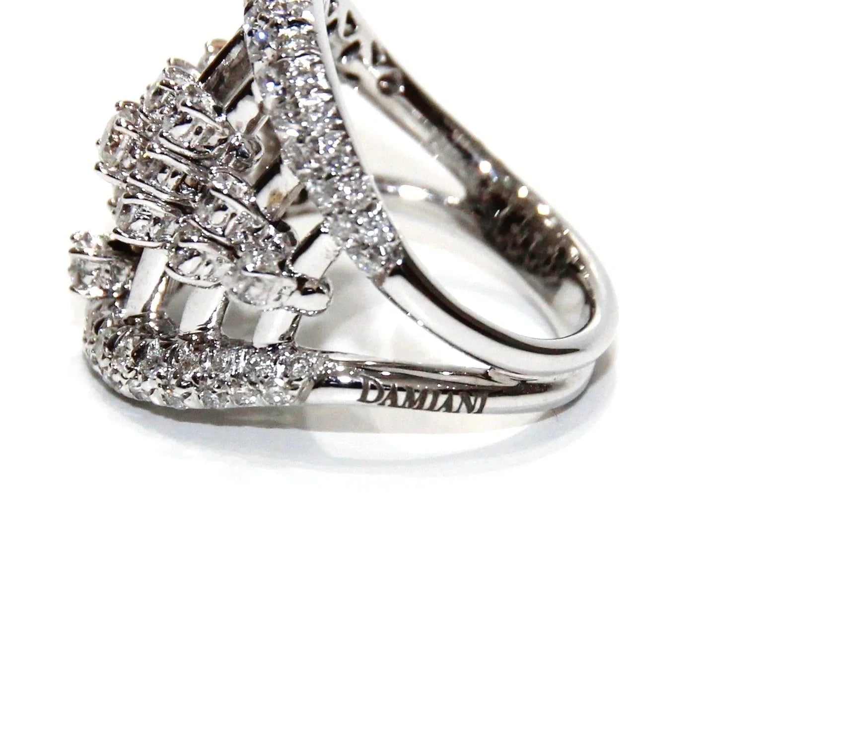 Damiani 18K White Gold Abacus Diamond Lady's Ring