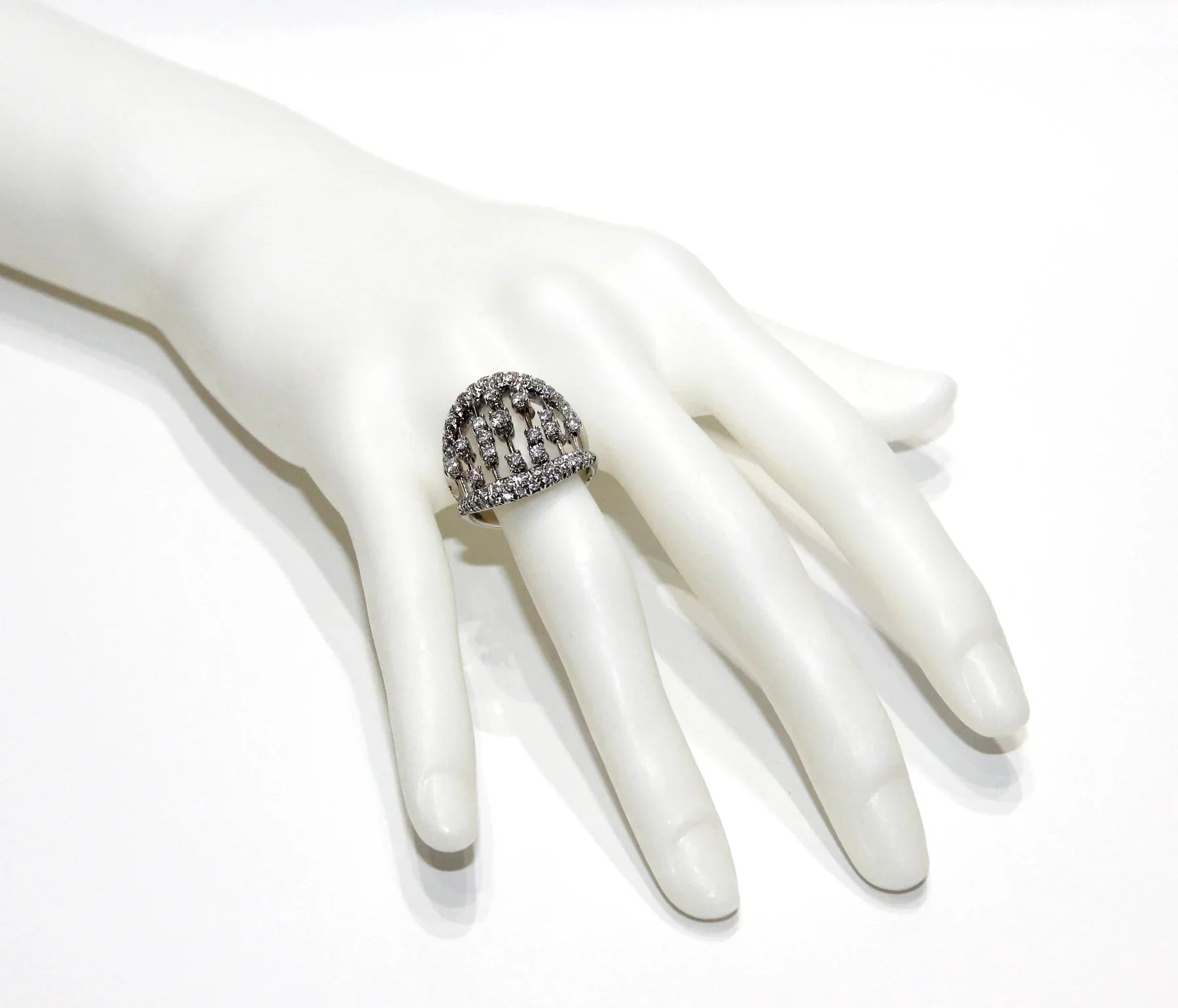 Damiani 18K White Gold Abacus Diamond Lady's Ring