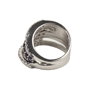 Damiani 18K White Gold Diamond & Blue Sapphire Lady's Ring