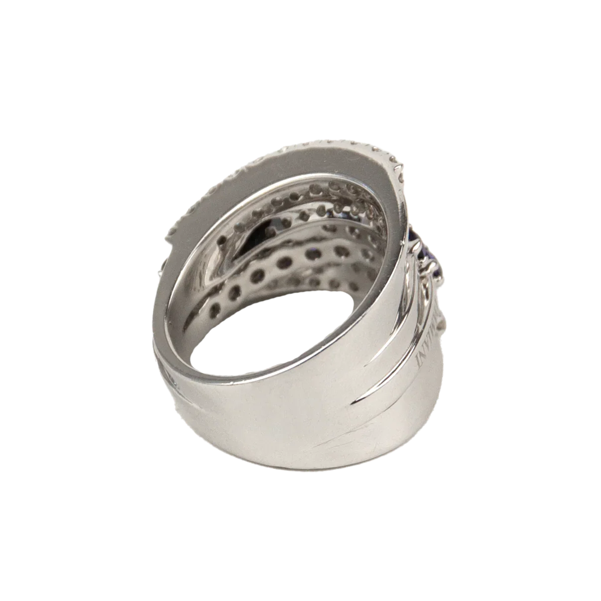 Damiani 18K White Gold Diamond & Blue Sapphire Lady's Ring