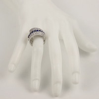 Damiani 18K White Gold Diamond & Blue Sapphire Lady's Ring