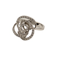 Damiani 18K White Gold Diamond Rose Lady's Ring