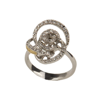 Damiani 18K White Gold Diamond Rose Lady's Ring
