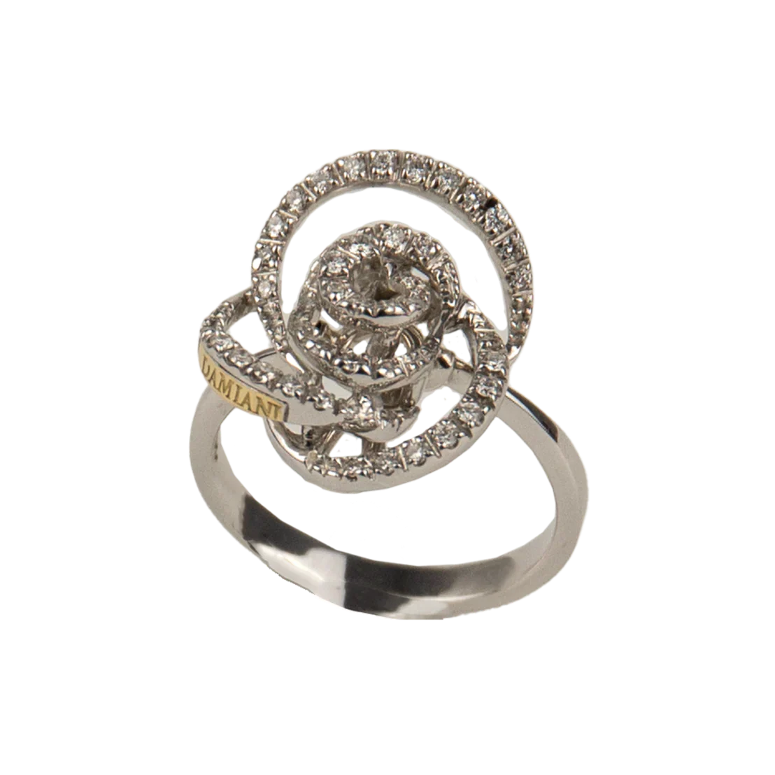Damiani 18K White Gold Diamond Rose Lady's Ring