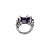 De Grisogono 18K White Gold Amethyst & Diamond Lady's Ring