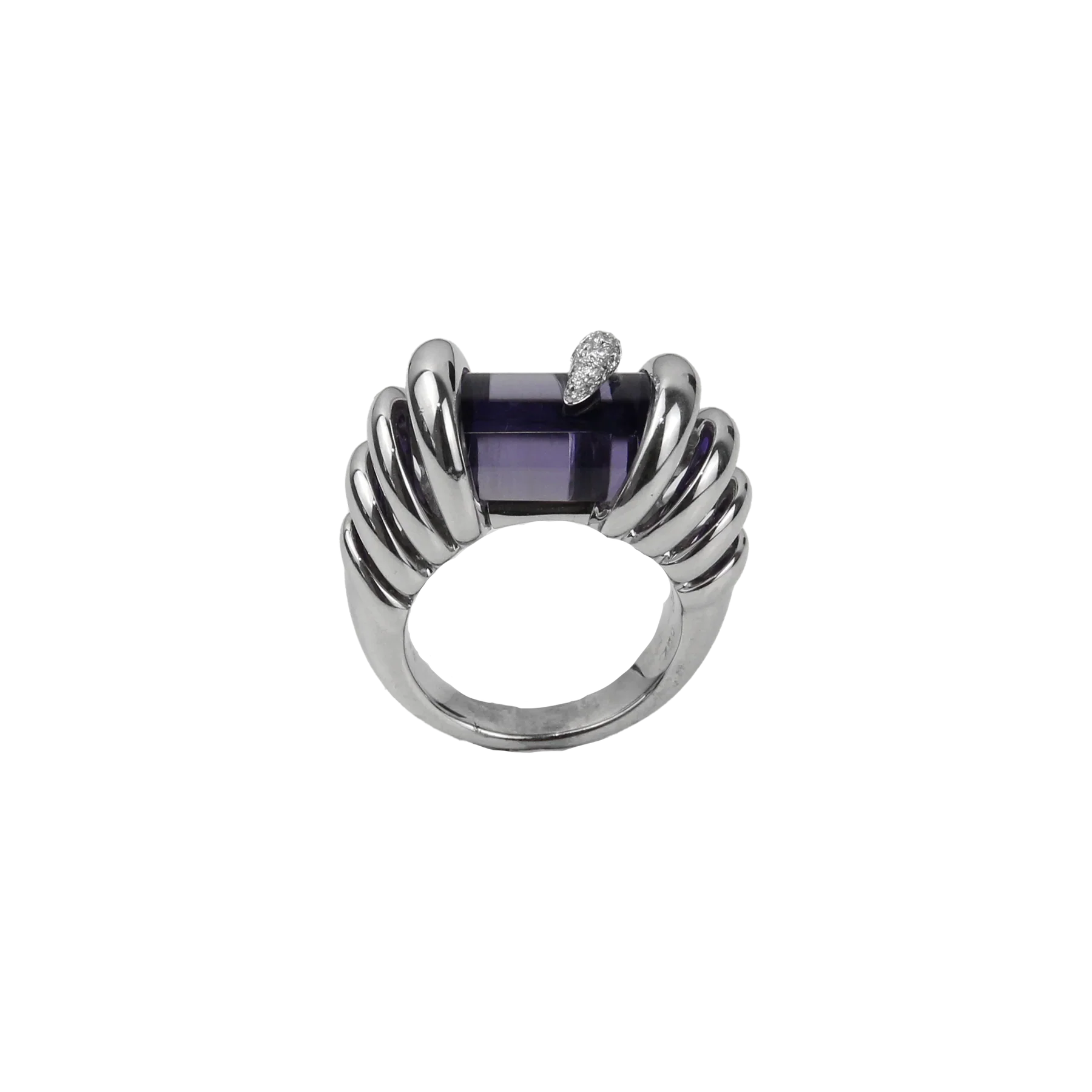 De Grisogono 18K White Gold Amethyst & Diamond Lady's Ring