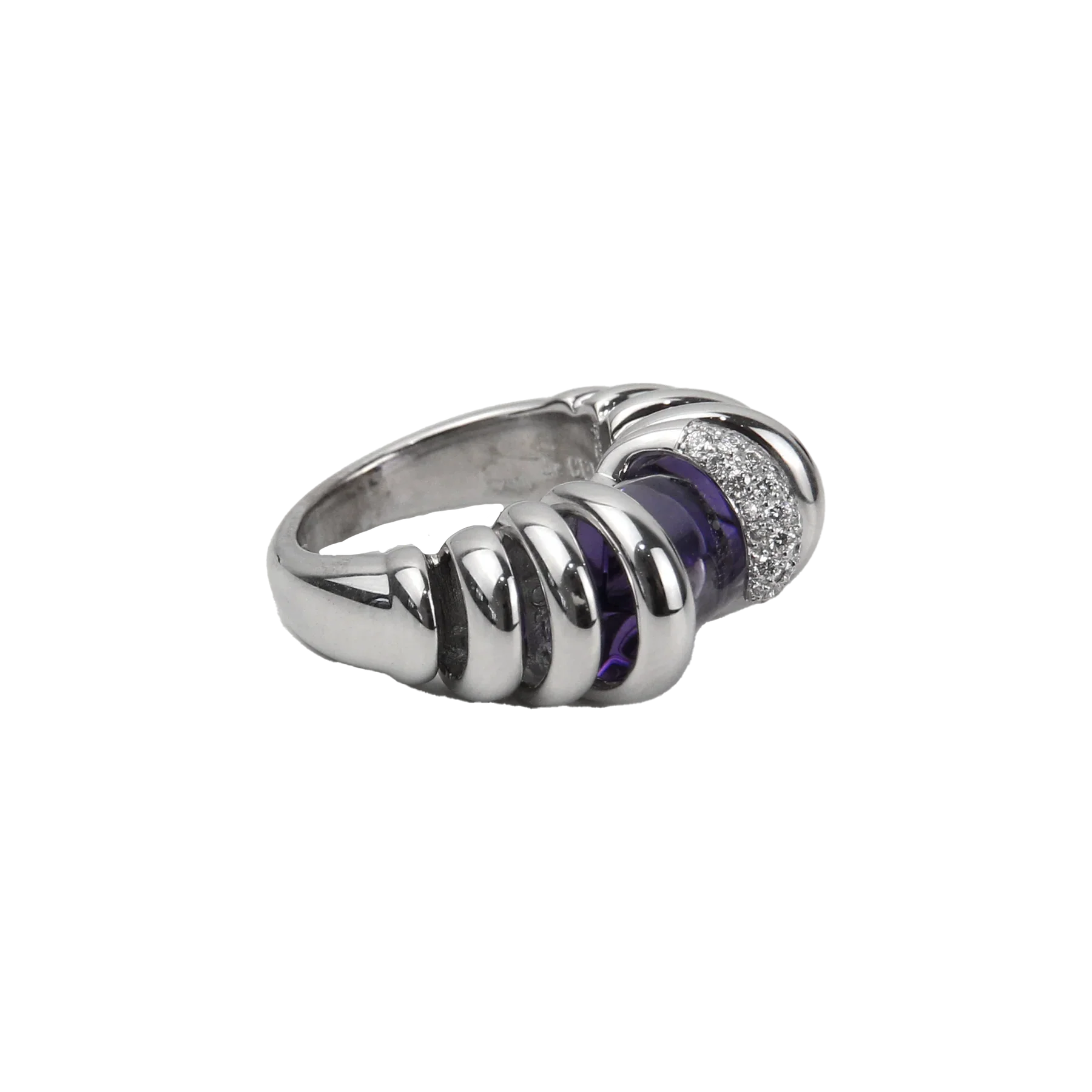 De Grisogono 18K White Gold Amethyst & Diamond Lady's Ring