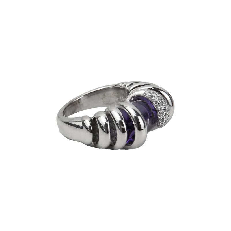 De Grisogono 18K White Gold Amethyst & Diamond Lady's Ring