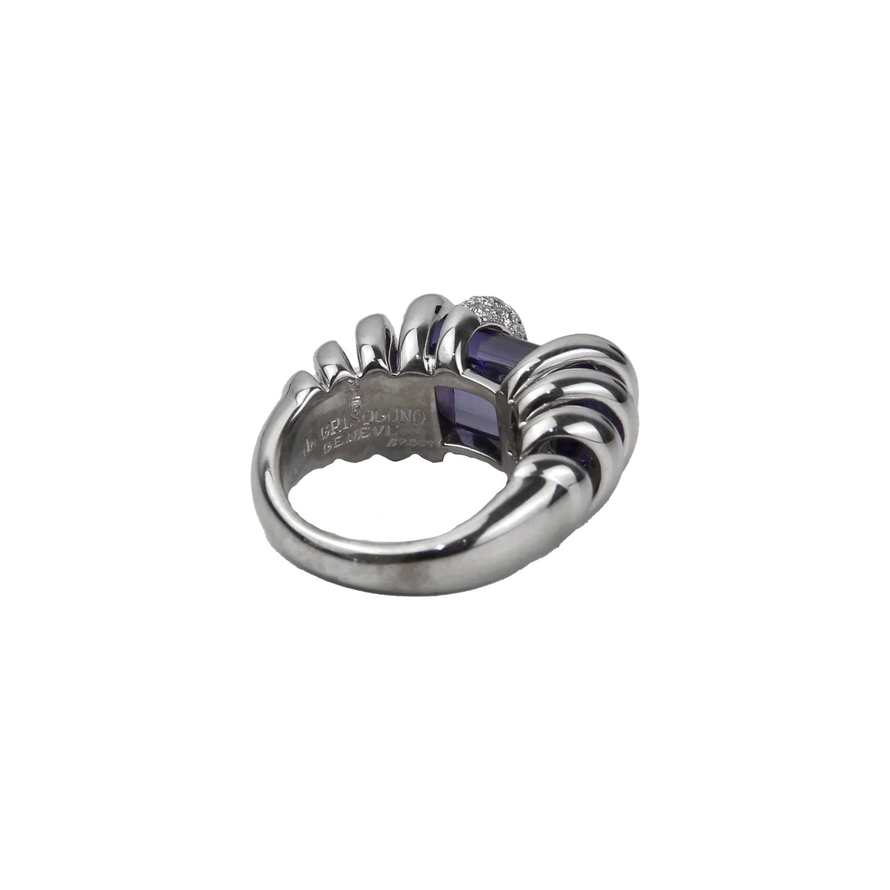 De Grisogono 18K White Gold Amethyst & Diamond Lady's Ring