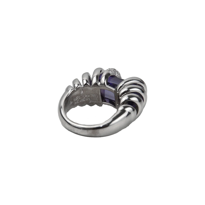 De Grisogono 18K White Gold Amethyst & Diamond Lady's Ring