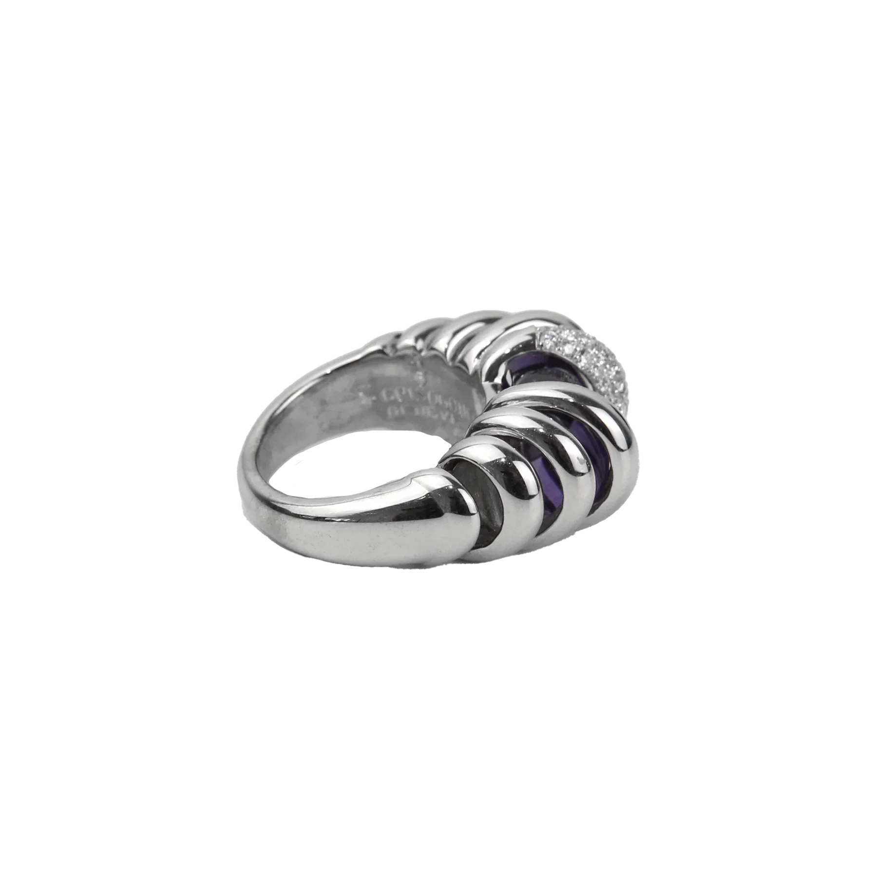 De Grisogono 18K White Gold Amethyst & Diamond Lady's Ring