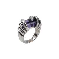 De Grisogono 18K White Gold Amethyst & Diamond Lady's Ring