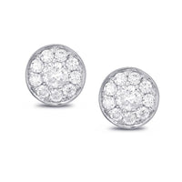 0.50ct. Natural Diamond Stud Earrings Set In 18K White Gold