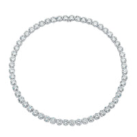 Straight Line Round Diamond Necklace 4-Prong