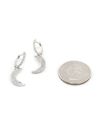 Pave Diamond Crescent Moon Earring Charms in Gold