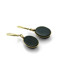 Bloodstone Scarab Drop Earrings in Gold