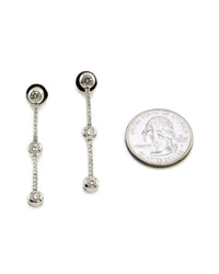 Bezel Station Diamond Bar Drop Earrings
