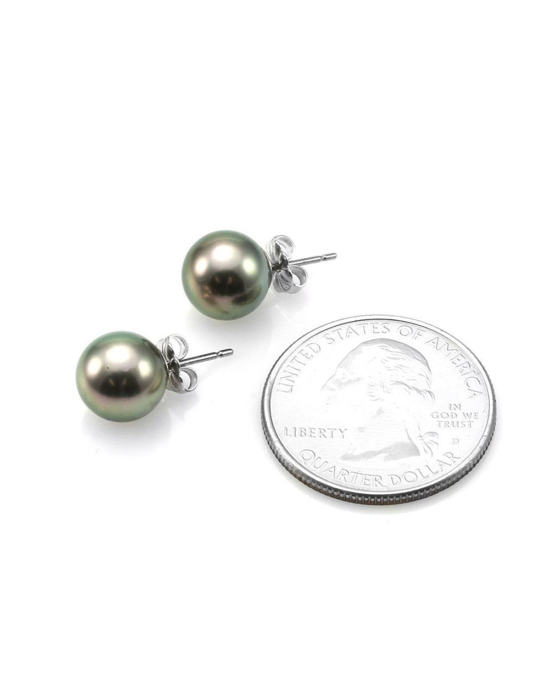 Tahitian Pearl Stud Earrings in Gold