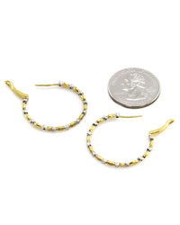 Hidalgo Yellow and White Diamond Inside Outside Hoop Earrings in White & Yellow Gold