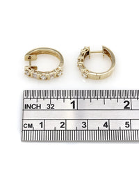 Alternating Round and Baguette Diamond Earrings