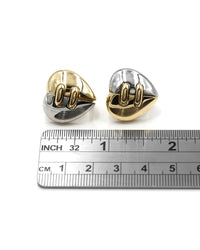 Bvlgari Dome Heart Earrings in Gold and Steel