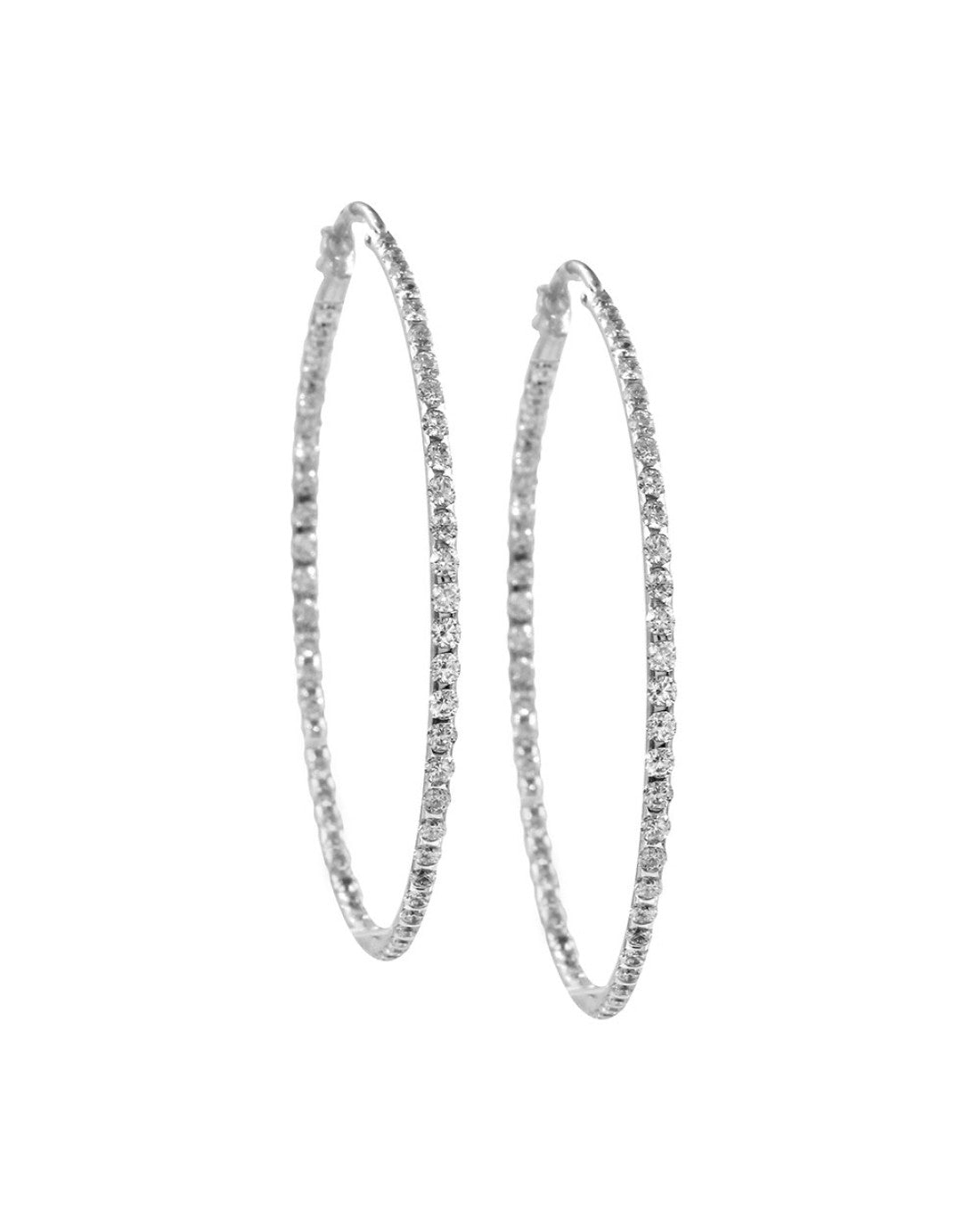 Diamond Inside Outside Hoop Earrings in Gold