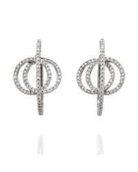 Diamond Pave Hoop Earrings in Gold