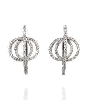 Diamond Pave Hoop Earrings in Gold
