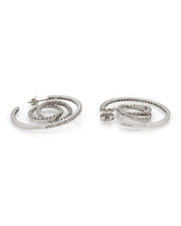 Diamond Pave Hoop Earrings in Gold
