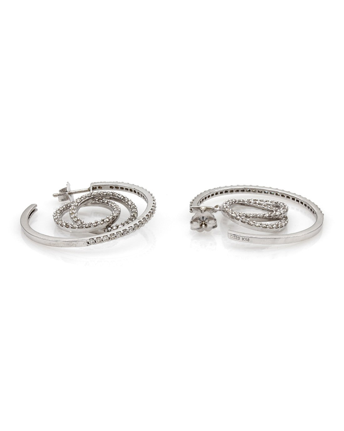 Diamond Pave Hoop Earrings in Gold