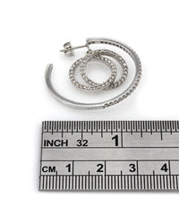 Diamond Pave Hoop Earrings in Gold