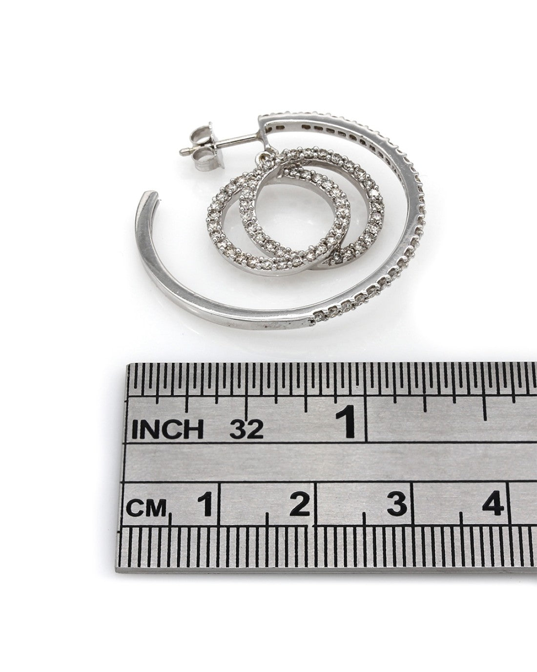 Diamond Pave Hoop Earrings in Gold