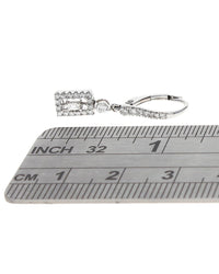 Diamond Square Halo Drop Earrings