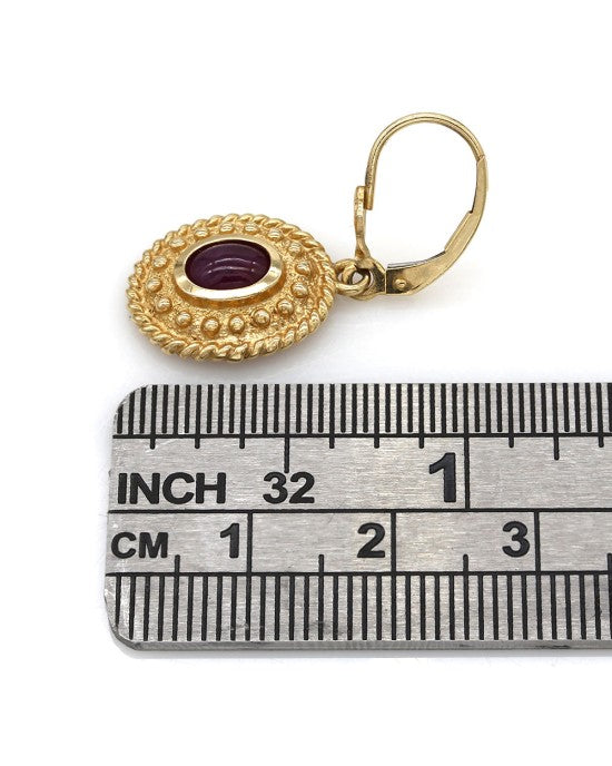 Ruby Drop Earrings in Gold