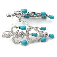 Diamond and Turquoise Earrings in Gold