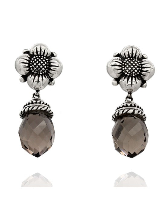 Dweck Quartz Earrings in Silver