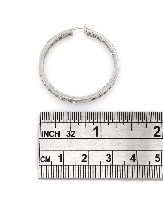 Diamond Hoop Earrings in Gold